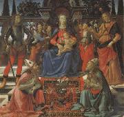 Domenico Ghirlandaio Madonna and Child Enthroned with Four Angels,the Archangels Michael and Raphael,and SS.Giusto and Ze-nobius France oil painting artist